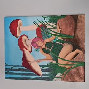 Mushroom fairy painting